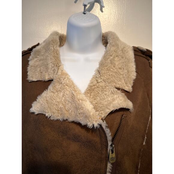 Desigual Faux Suede Jacket w Embroidery & Colorful Trim Size 44 (US 14) VGUC - Picture 3 of 8